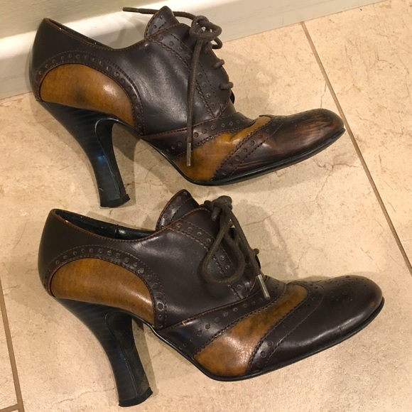 BONGO vintage 90s heeled oxfords ankle booties 7 - Picture 3 of 9